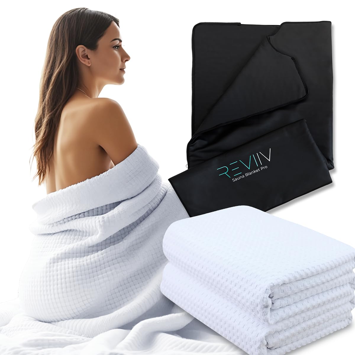 REVIIV sauna towel insert 70x30 fits most blankets and absorbs sweat efficiently.