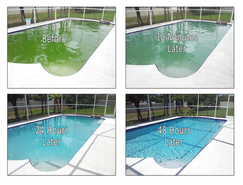 REVIVE! water-clarity result after phosphate removal in pools