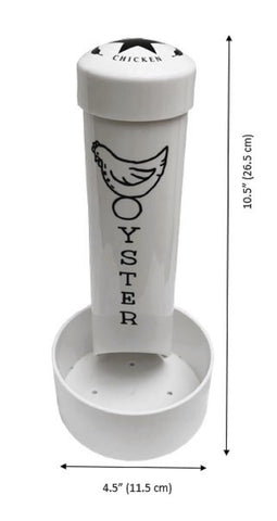 Revolutionary Chicken grit feeder supports digestion for non free-range flocks.