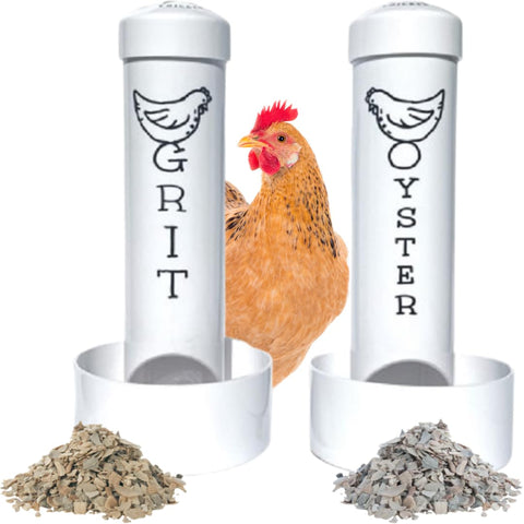 Revolutionary Chicken oyster shell feeder provides easy calcium access for hens.