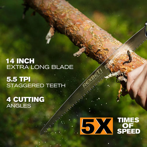 REXBETI saw teeth for smooth sawing through thick branches.