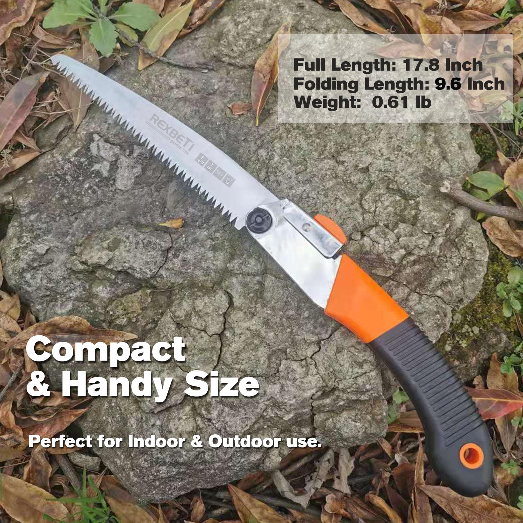 REXBETI folding saw aggressive 7TPI teeth deliver fast sawing performance.
