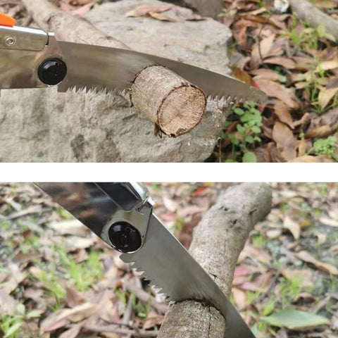 REXBETI folding saw enables dry wood cuts when needed.