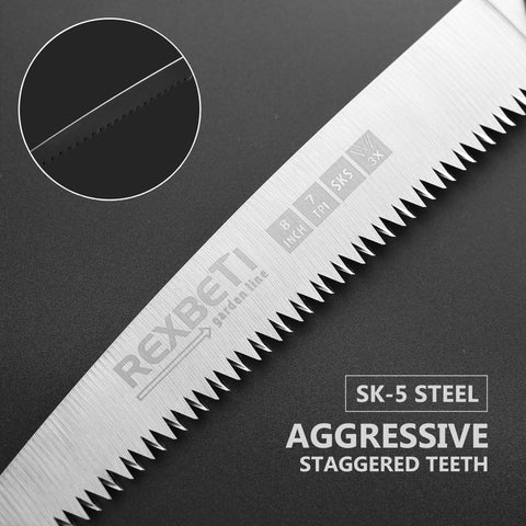 REXBETI folding saw compact folding design fits easily in packs.