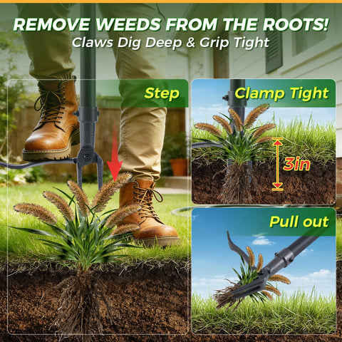 RexWeed heavy-duty steel construction resists bending in tough soils.