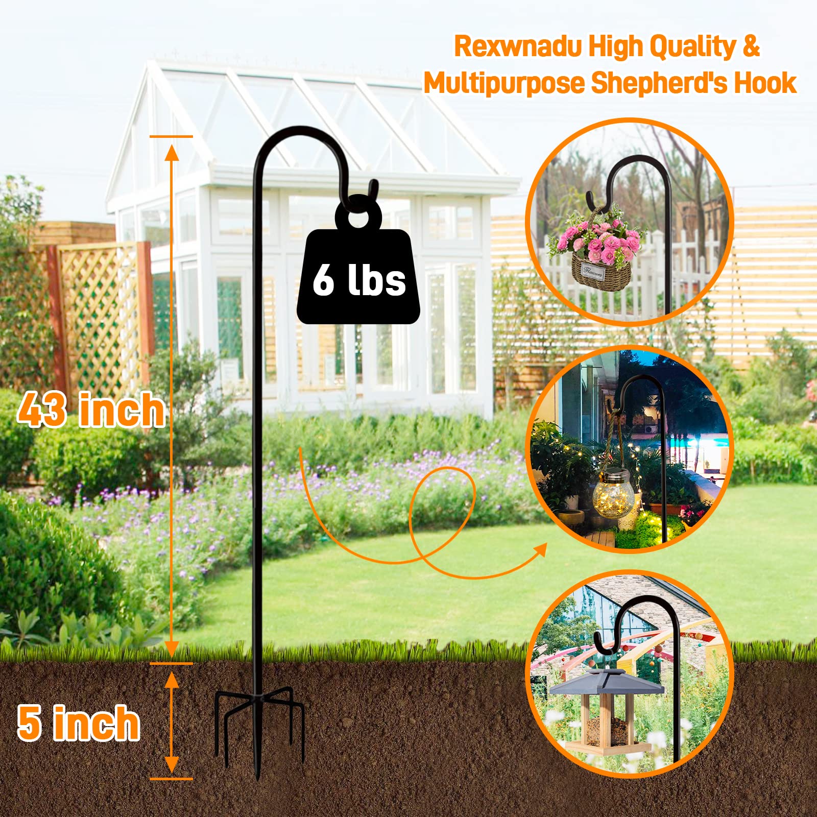 Rexwnadu 48in adjustable height offers versatile garden hanging options.