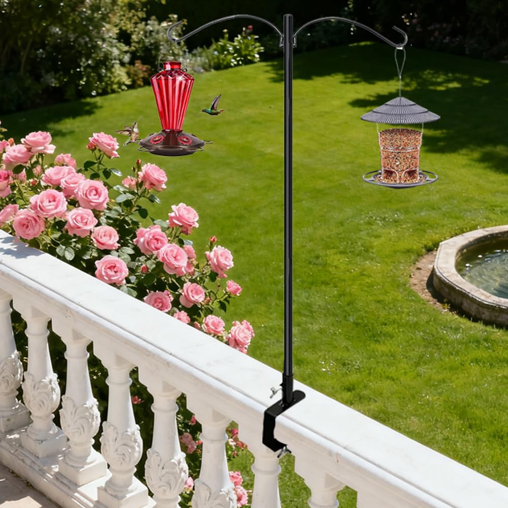 Rexwnadu double-deck hook clamps easily on railing for quick setup.