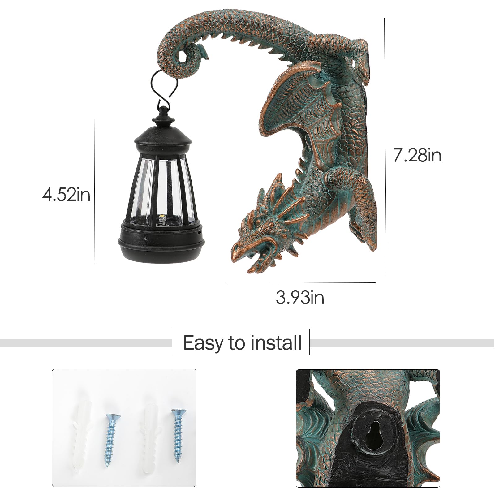 REYISO dragon figurine shows gothic detail for fantasy garden decor