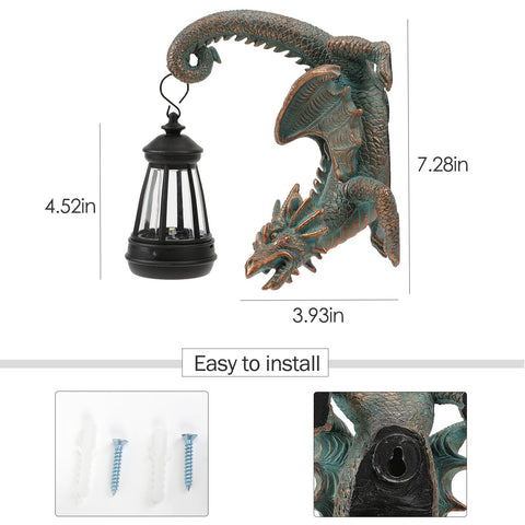 REYISO dragon figurine shows gothic detail for fantasy garden decor