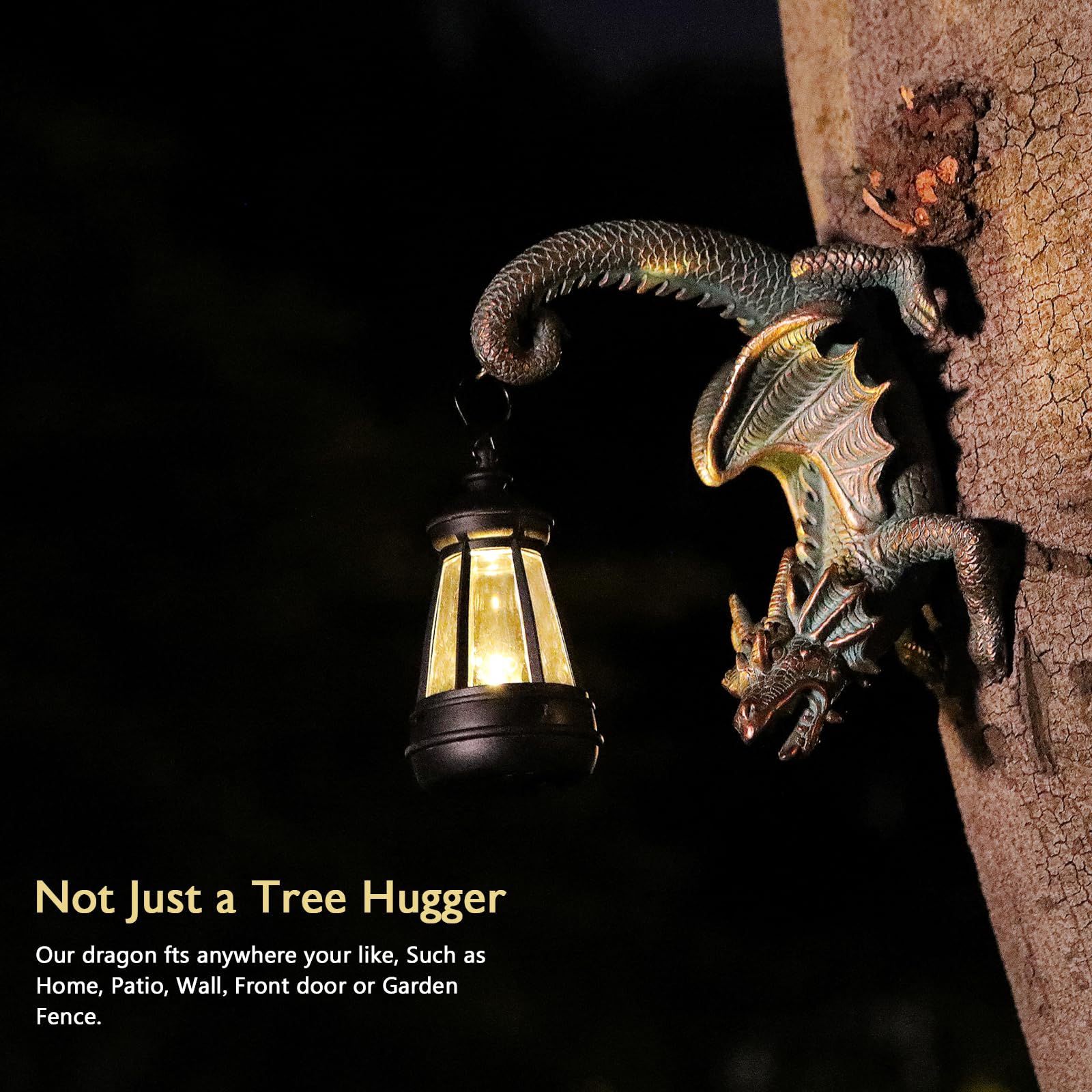 REYISO fence-mount dragon lantern enhances boundary lighting