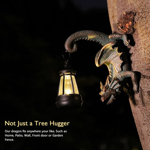 REYISO fence-mount dragon lantern enhances boundary lighting