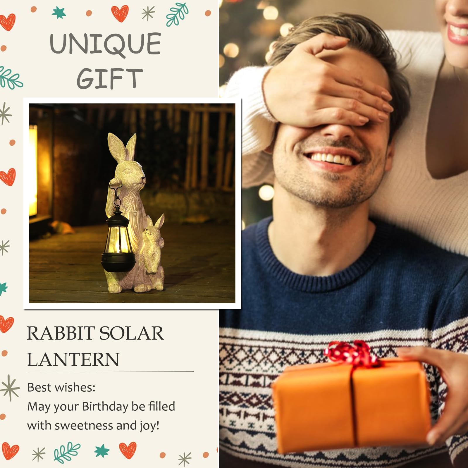 REYISO garden gift bunny figurine makes a thoughtful housewarming present