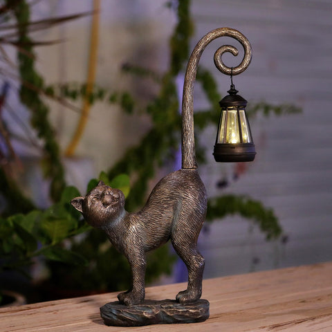 REYISO outdoor cat lawn ornament brightening paths and walkways