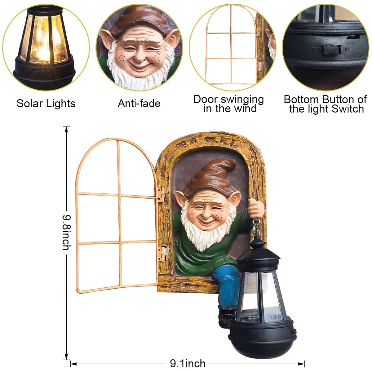REYISO outdoor garden statue IP44 waterproof withstands rain and sun.