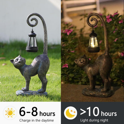 REYISO patio cat garden sculpture enhances outdoor living spaces