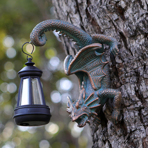 REYISO resin dragon statue withstands weather for year-round display