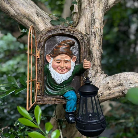 REYISO wall-hanging gnome decor for fence or wall with magical charm.