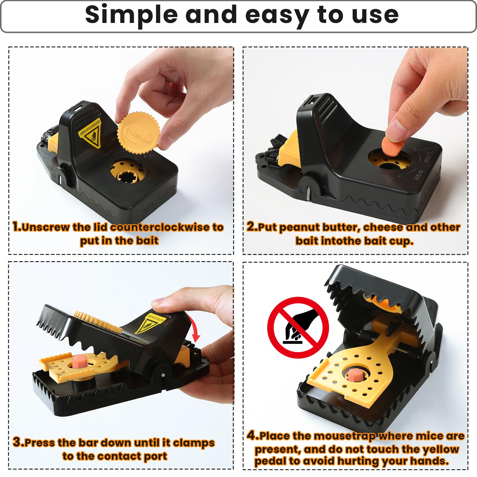 RGBRW durable, rustproof plastic mousetrap designed for long outdoor use.