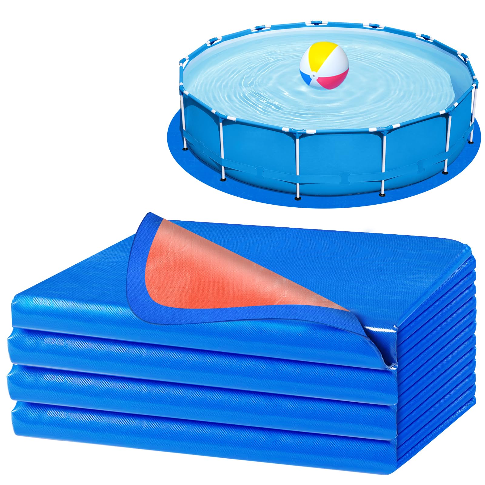 RGJ 15ft pool liner pad top view for durable under-pool protection against rocks.