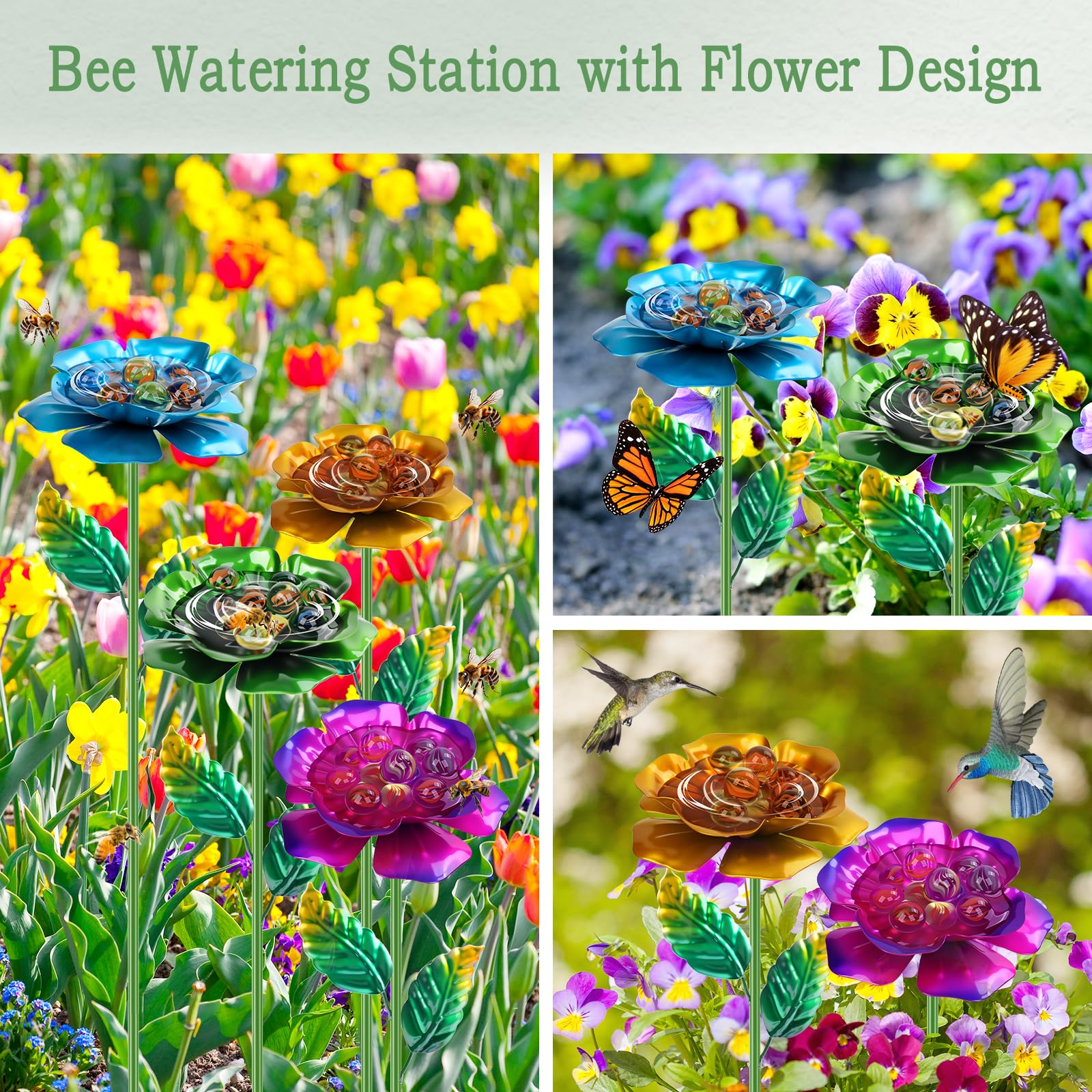 RGJ bee watering station decorates garden while supporting pollinators