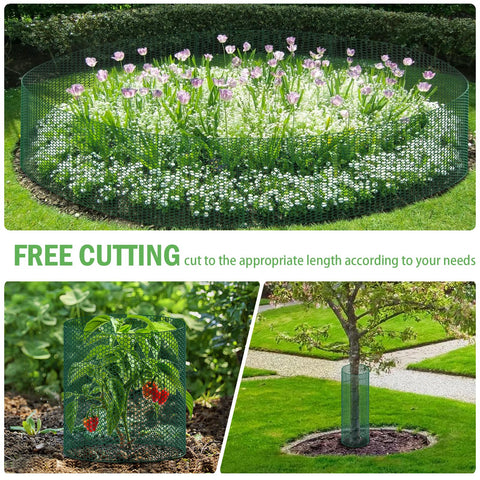 RGJ DIY-cut plant cage demonstrates flexible sizing for different plant beds.