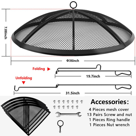 RGJ tight-mesh spark screen reduces embers while preserving flame visibility