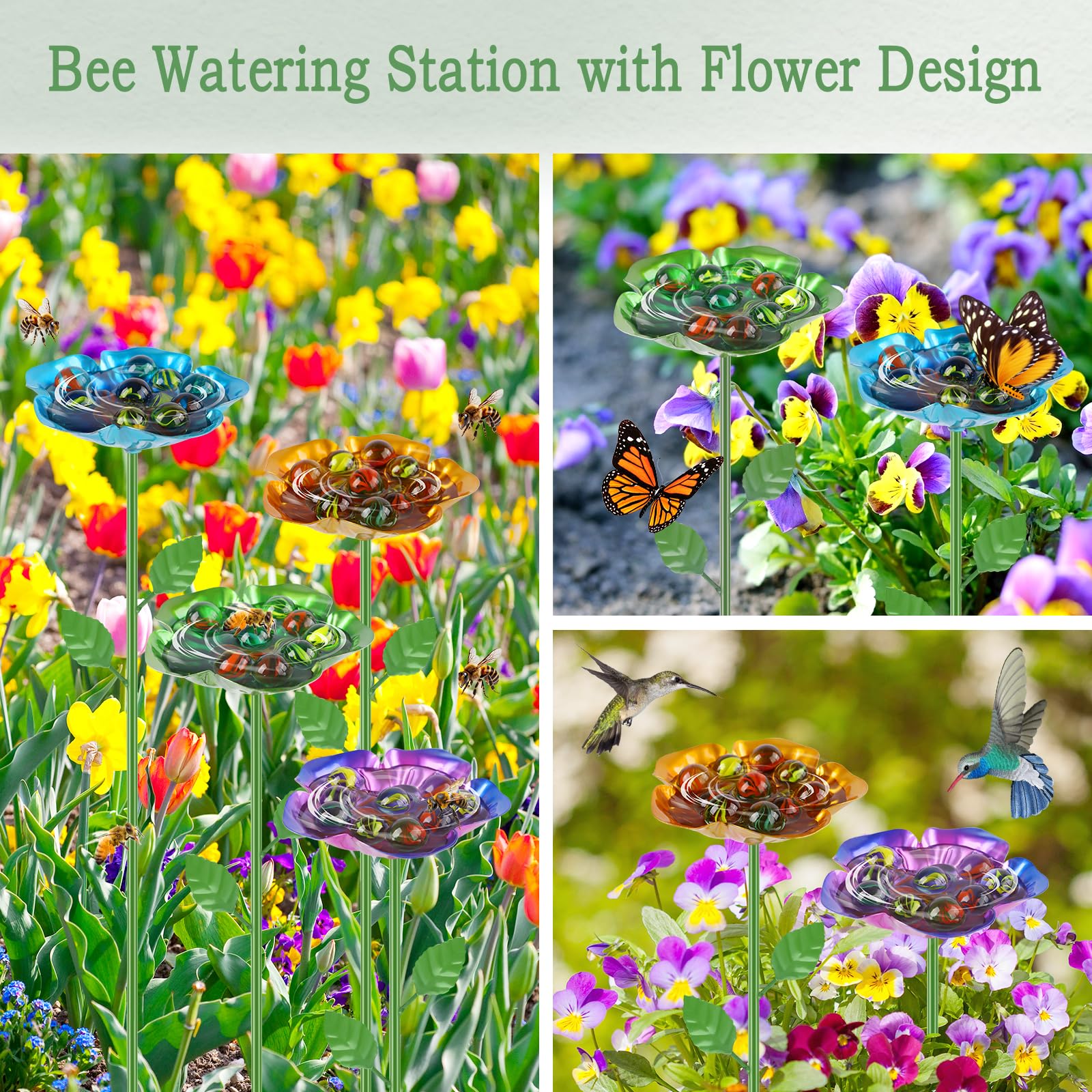 RGJ garden decor bee waterer adds colorful bloom-inspired charm