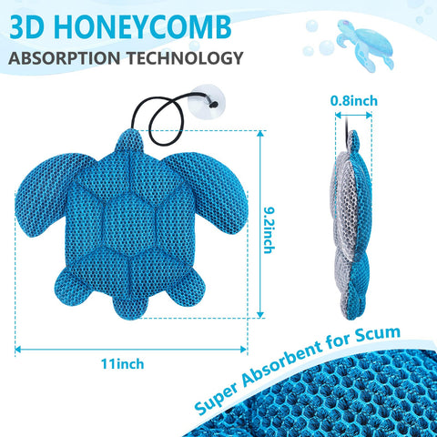 RGJ Turtle absorber floating position highlights suction cup and water surface contact