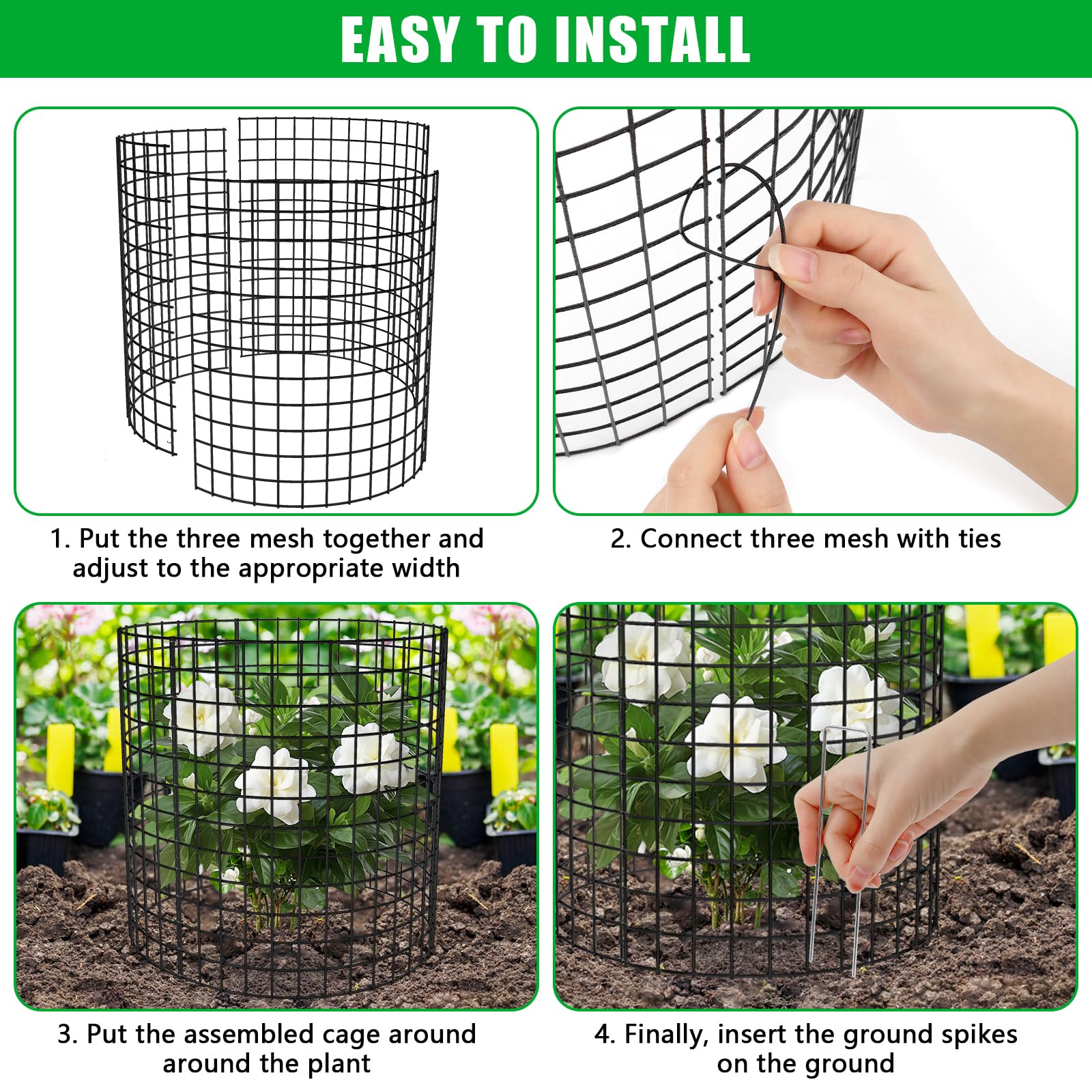 RGJ metal mesh close-up highlights sturdy construction for long-lasting garden protection