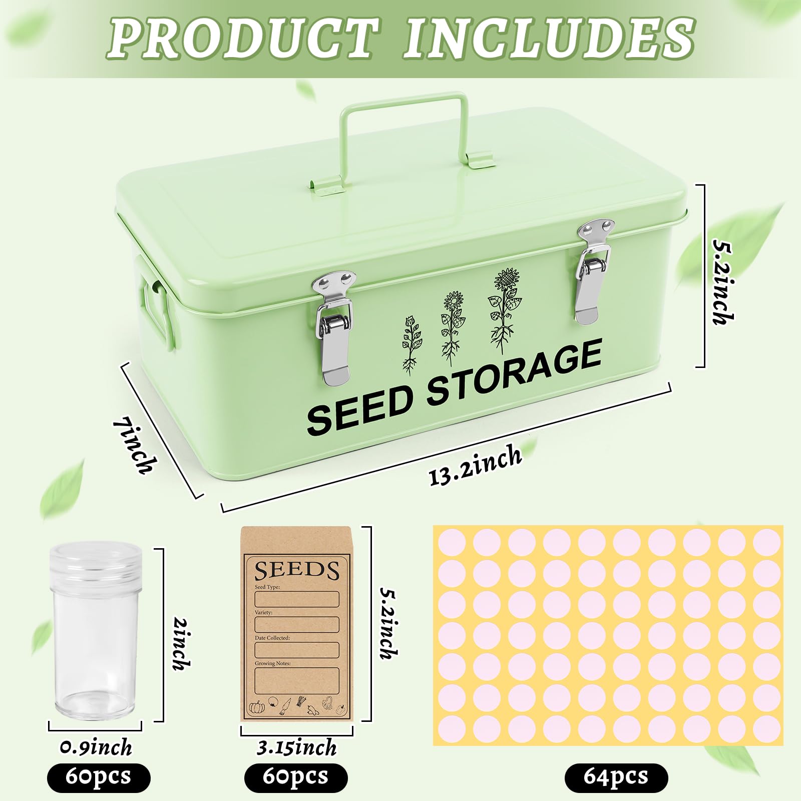 RGJ metal seed bottle container keeps small seeds neatly organized.