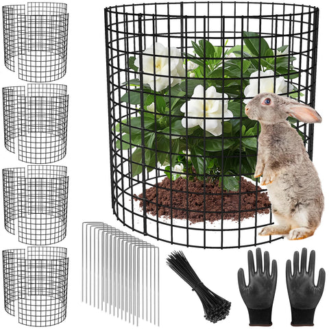 RGJ plant protector assembly around a young plant shielding it from rabbits