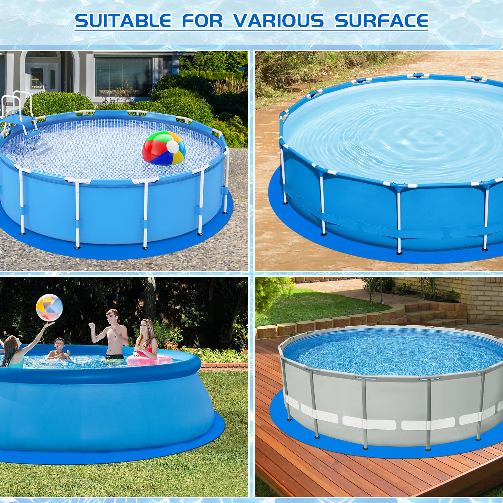 RGJ pool liner pad thick PE material resists punctures