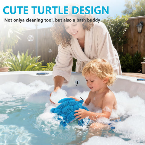 RGJ scum absorber compatible with spa and pool setups in action
