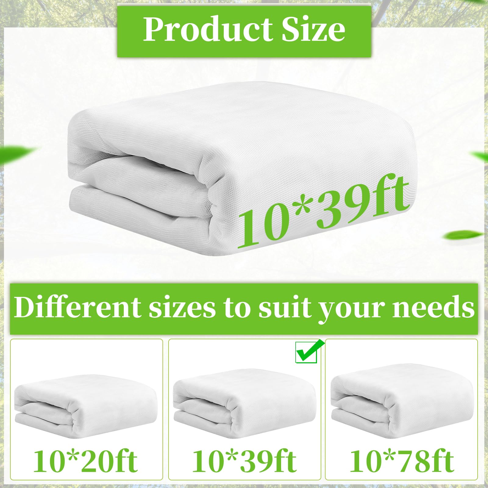 RGQSUN 3x12 m netting roll ready to cover beds and containers