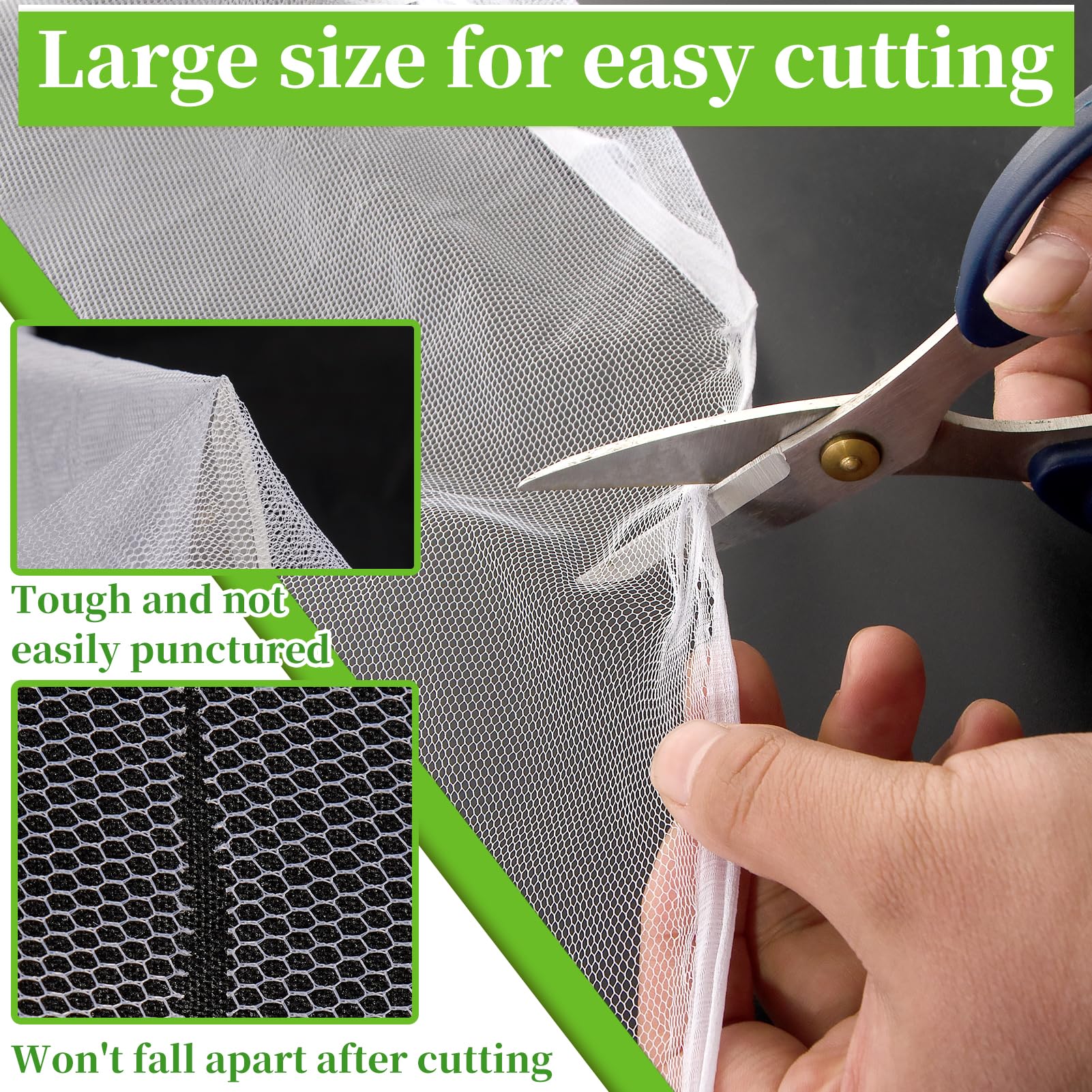 RGQSUN cut-to-fit design lets you shape netting for canopy beds or frames