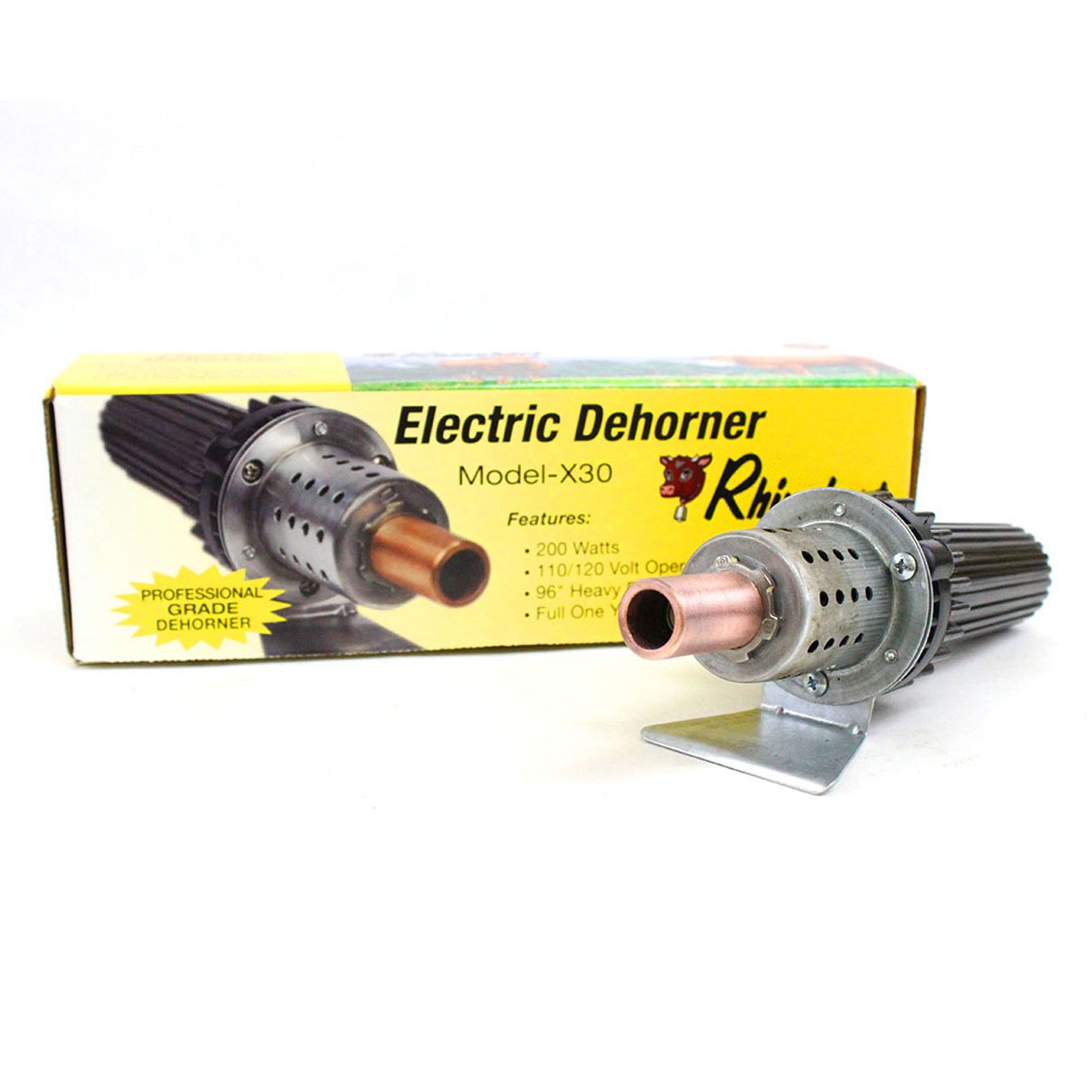 Rhinehart Devel Dehorner Electric X-30 ergonomic grip supports comfortable handling.