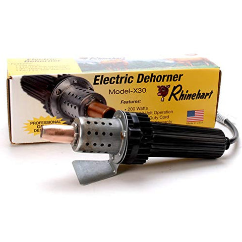 Rhinehart electric calf dehorner with half-inch inner diameter designed for fast, clean calf horn removal.