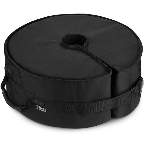 Rhino BaseMate 18-inch round base weight with side-slot opening for stable outdoor shade.