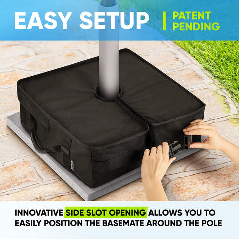 Rhino BaseMate wrapped-around-pole for quick, mess-free setup.