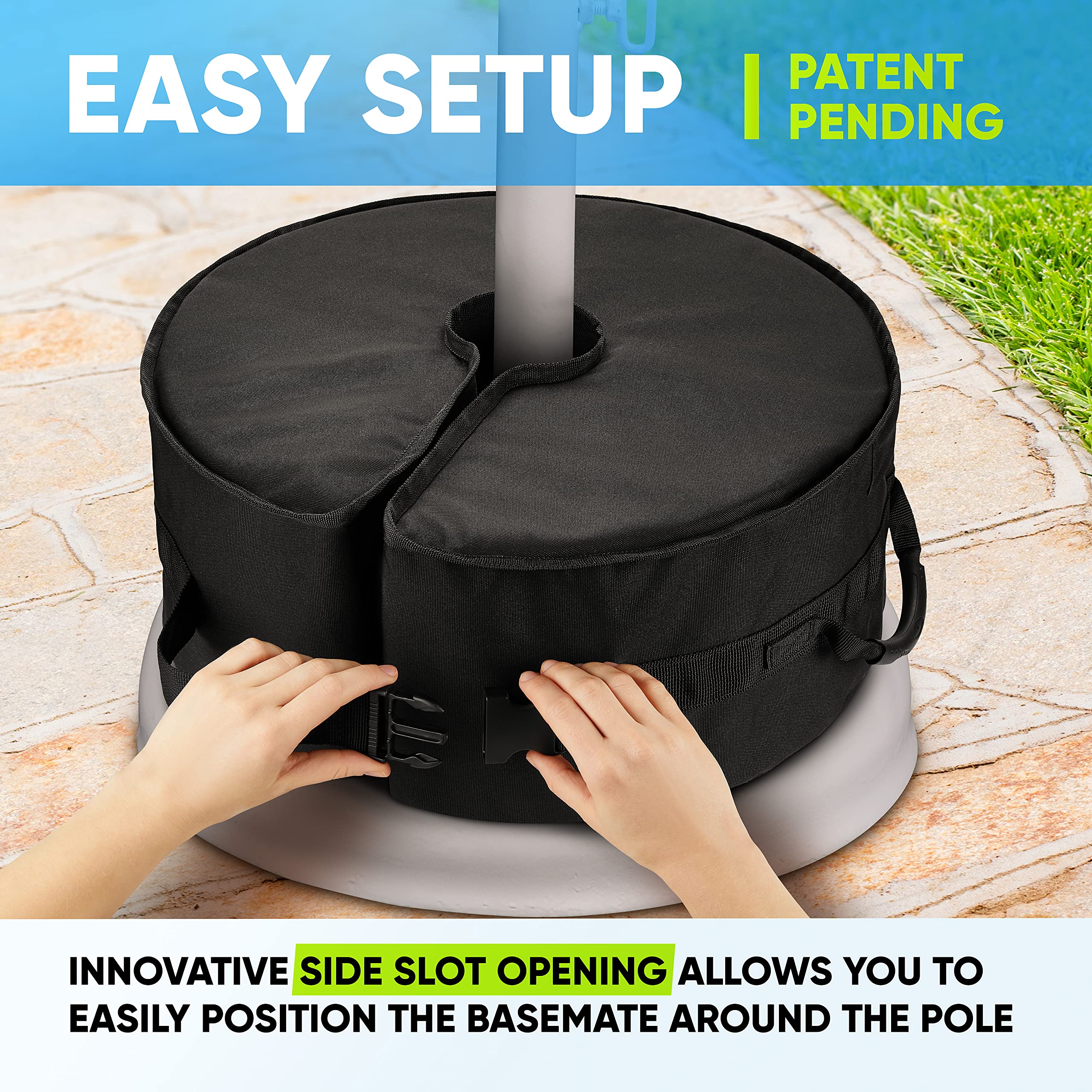 Rhino BaseMate easy-fill side opening allows quick, clean installation.
