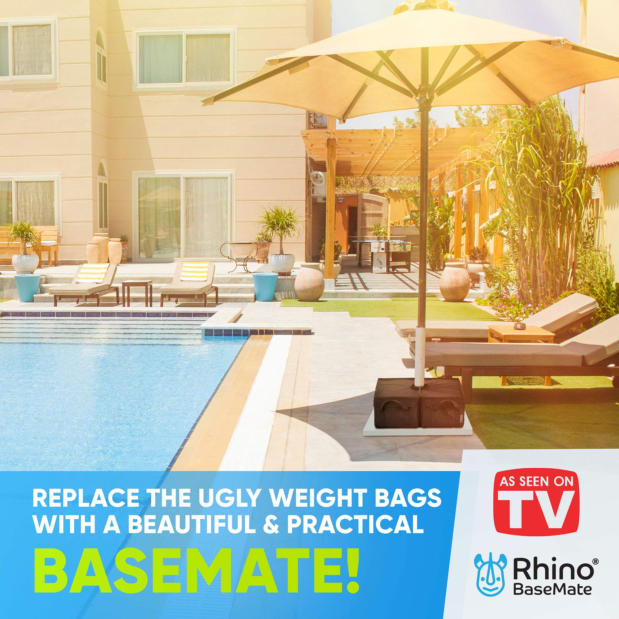 Sleek black finish of Rhino BaseMate blends with outdoor décor