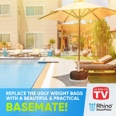 Rhino BaseMate weather-ready base withstands sun, water, and frost.
