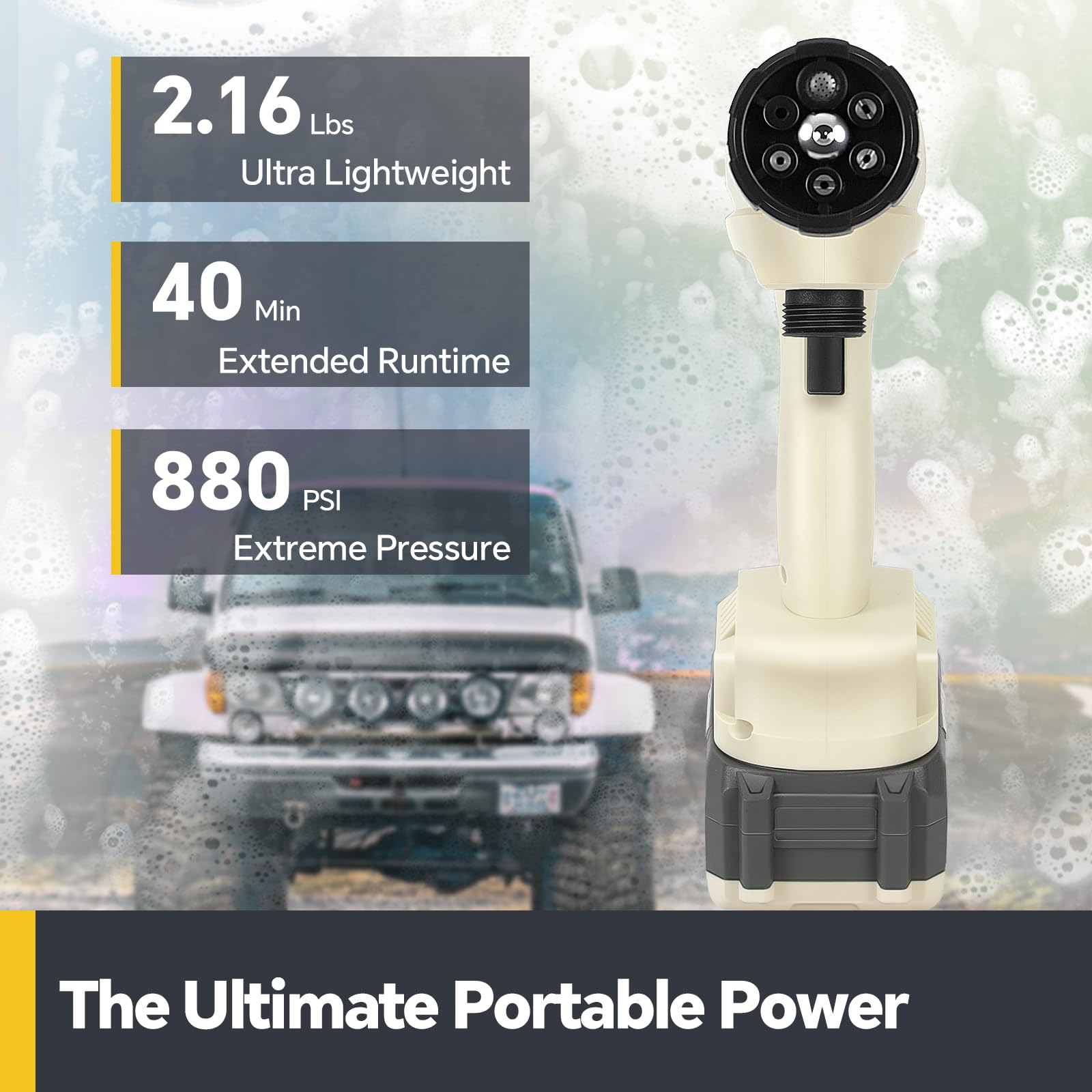 Rhinovate 880 psi impact pulse technology boosts stain removal on driveways