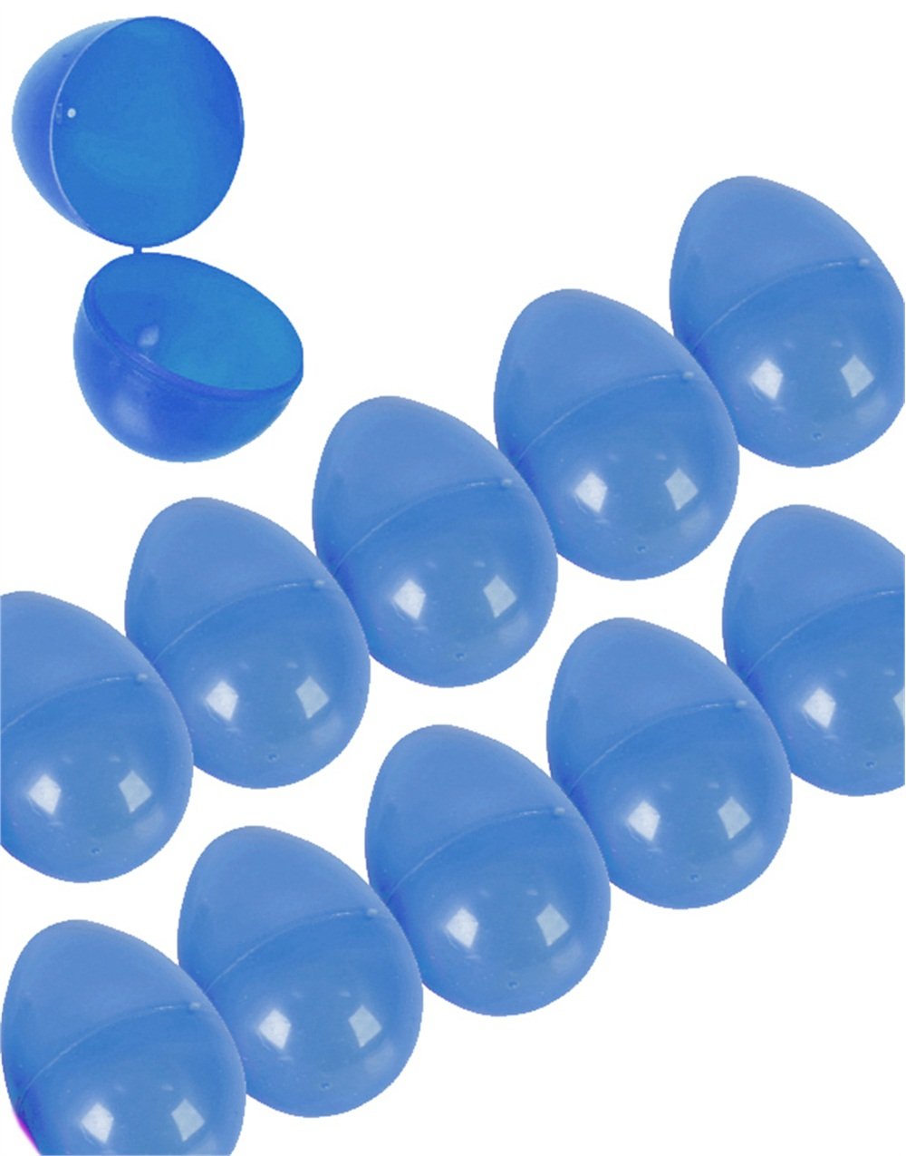 Rhode Island Novelty blue Easter eggs, durable plastic, ideal for indoor and outdoor egg hunts.