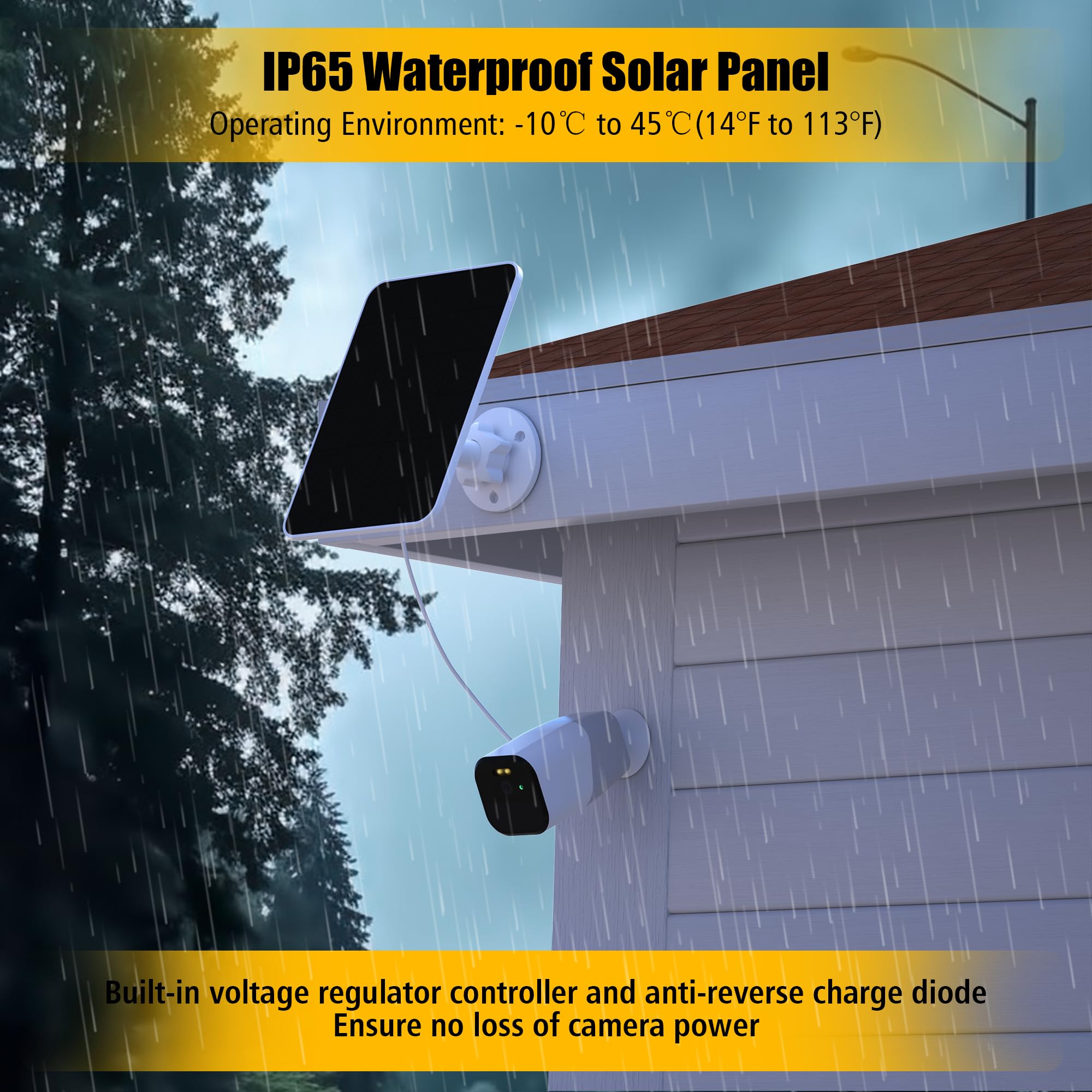 Rhorawill IP65-rated solar charger standing up to rain and snow.