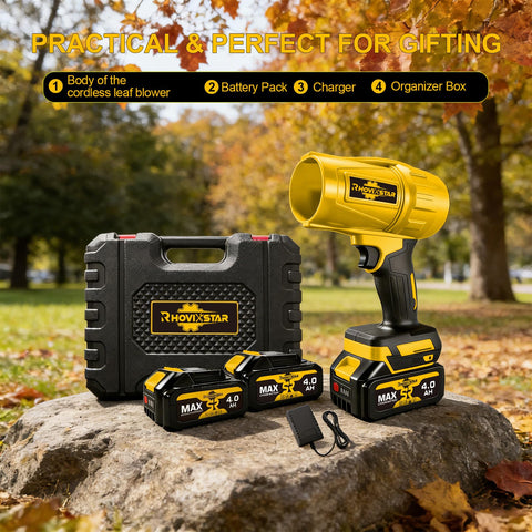 Outdoor cleaning with the Bullseye Blower on a patio or driveway.
