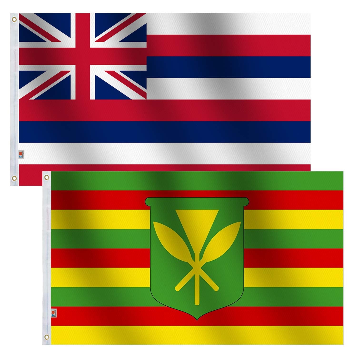 Rhungift Hawaii Kanaka Maoli flag front side with vibrant colors for indoor or outdoor display.