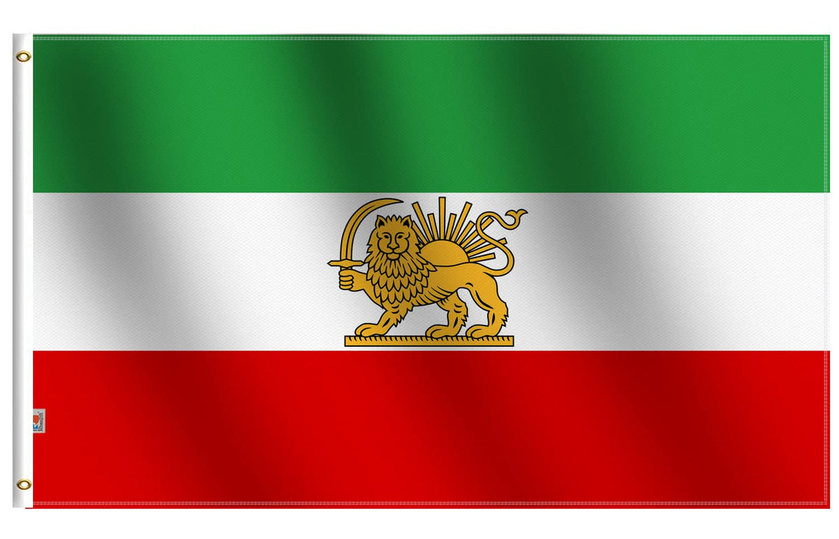 Rhungift Persian flag front view with vivid colors for eye-catching display.