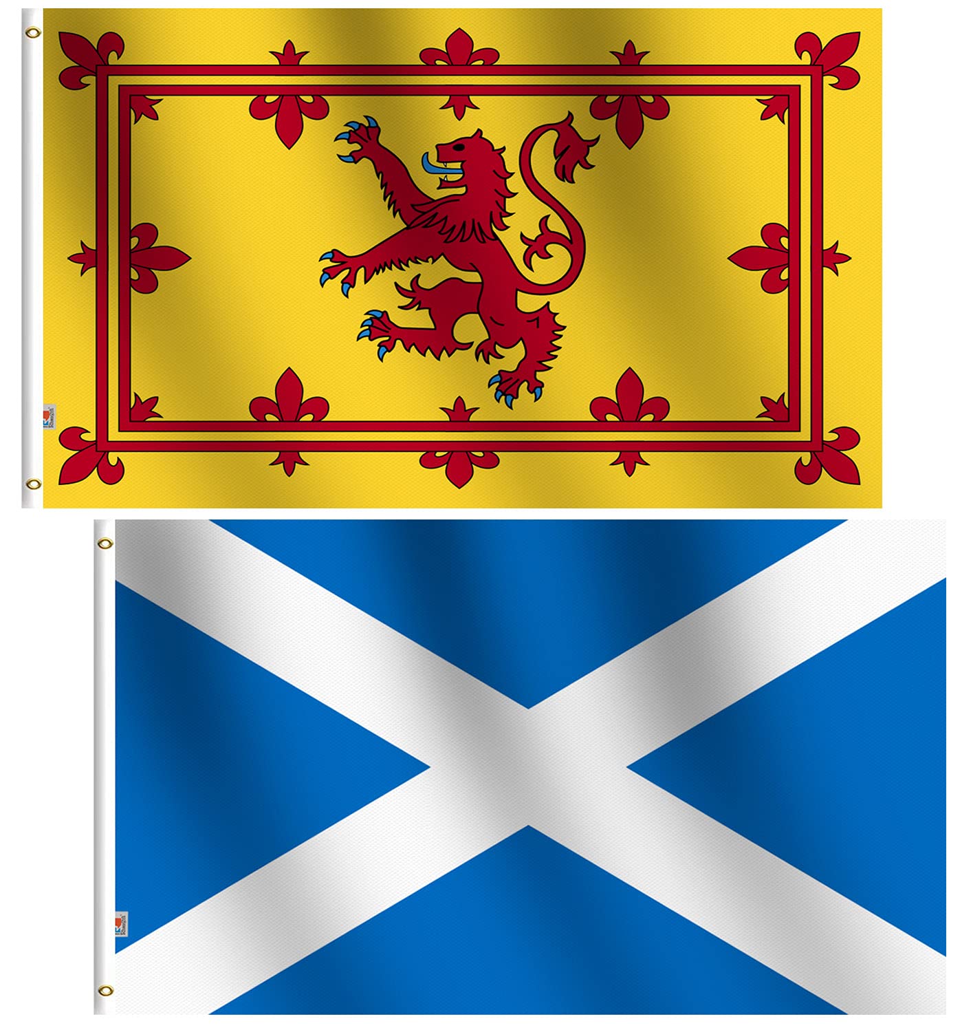 Rhungift Scotland Rampant Lion flag front view with vivid outdoor colors