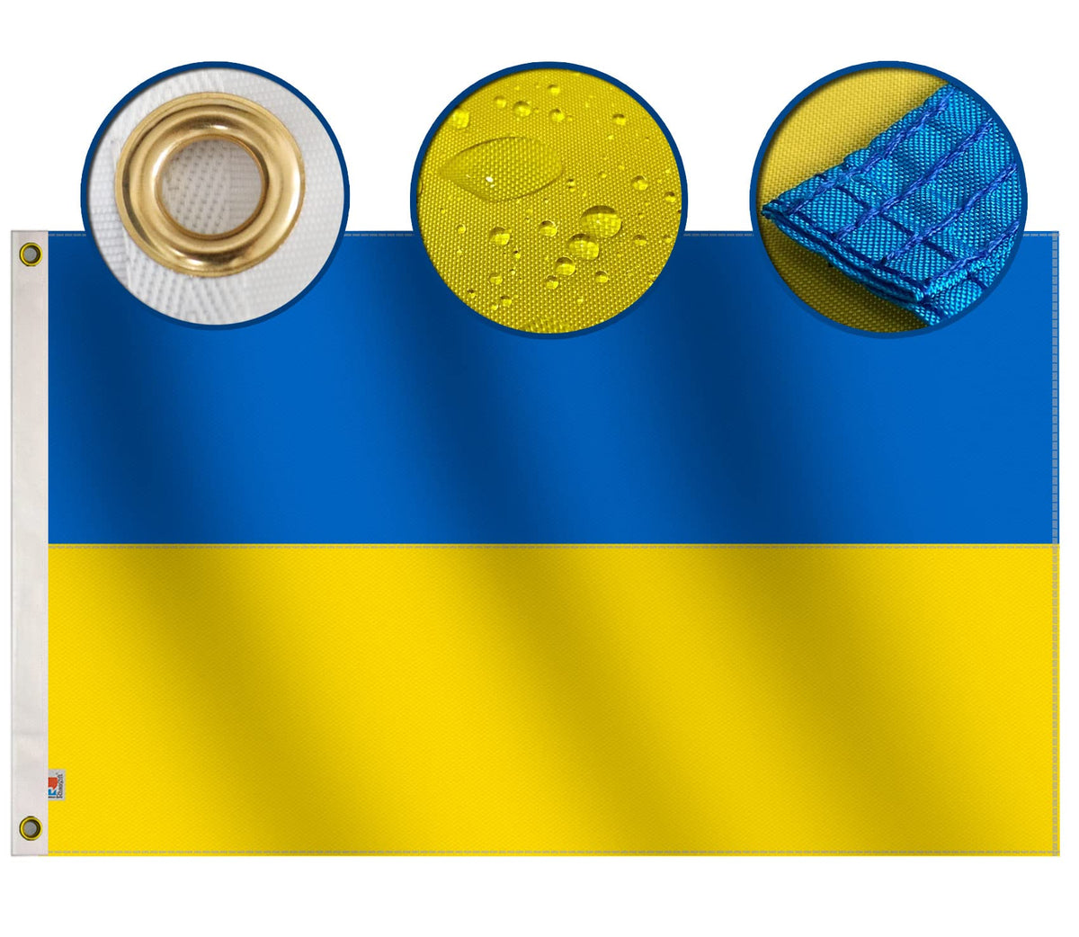 rhungift Ukraine flag double-sided 3x5ft shown outdoors with vibrant colors